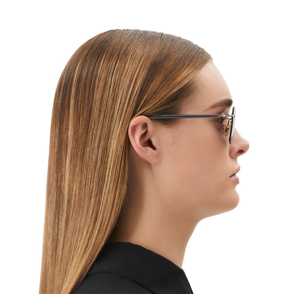 Squared Sunglasses with Gold Coloured Metal Frame - 5