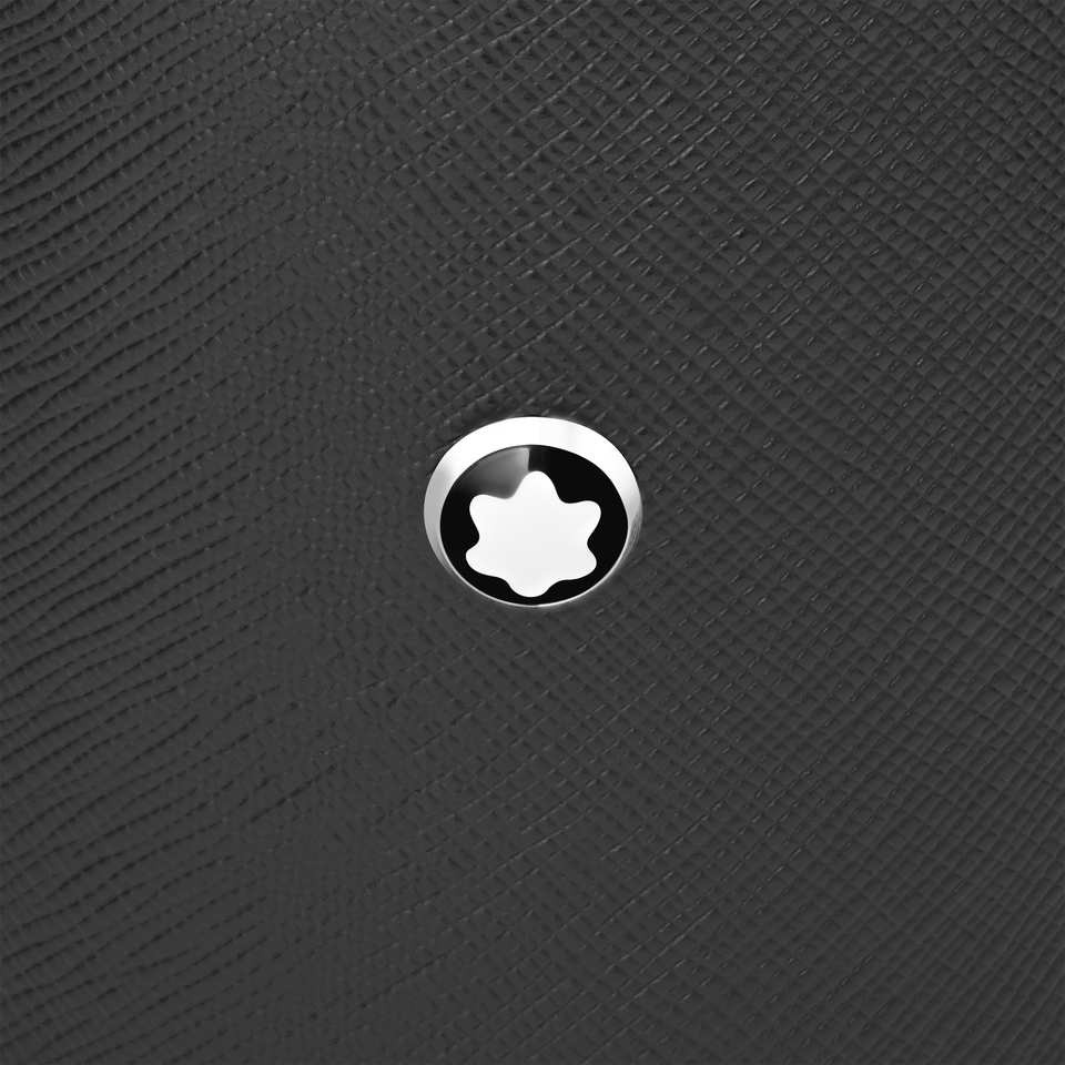 Round pen holder in black leather - 3