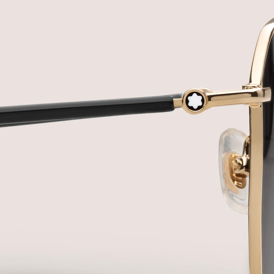 Squared Sunglasses with Gold Coloured Metal Frame  - 3