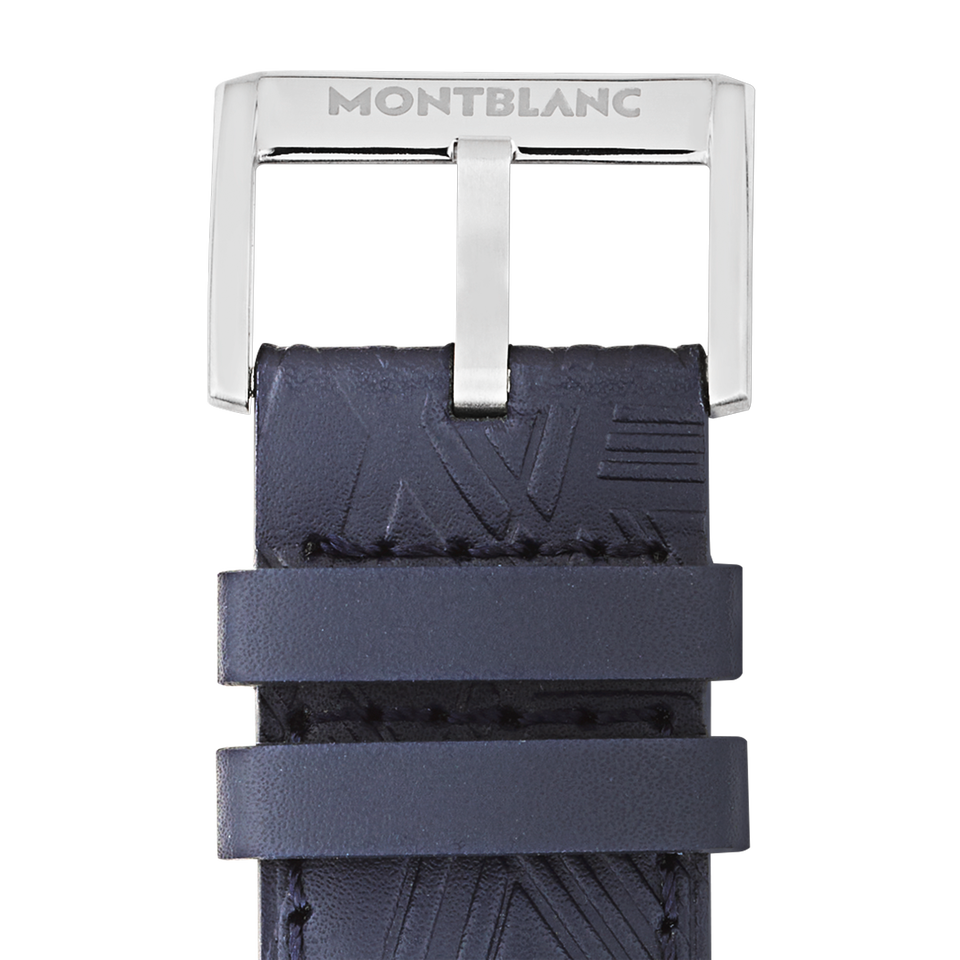 Blue calf strap with grey pin buckle - 2