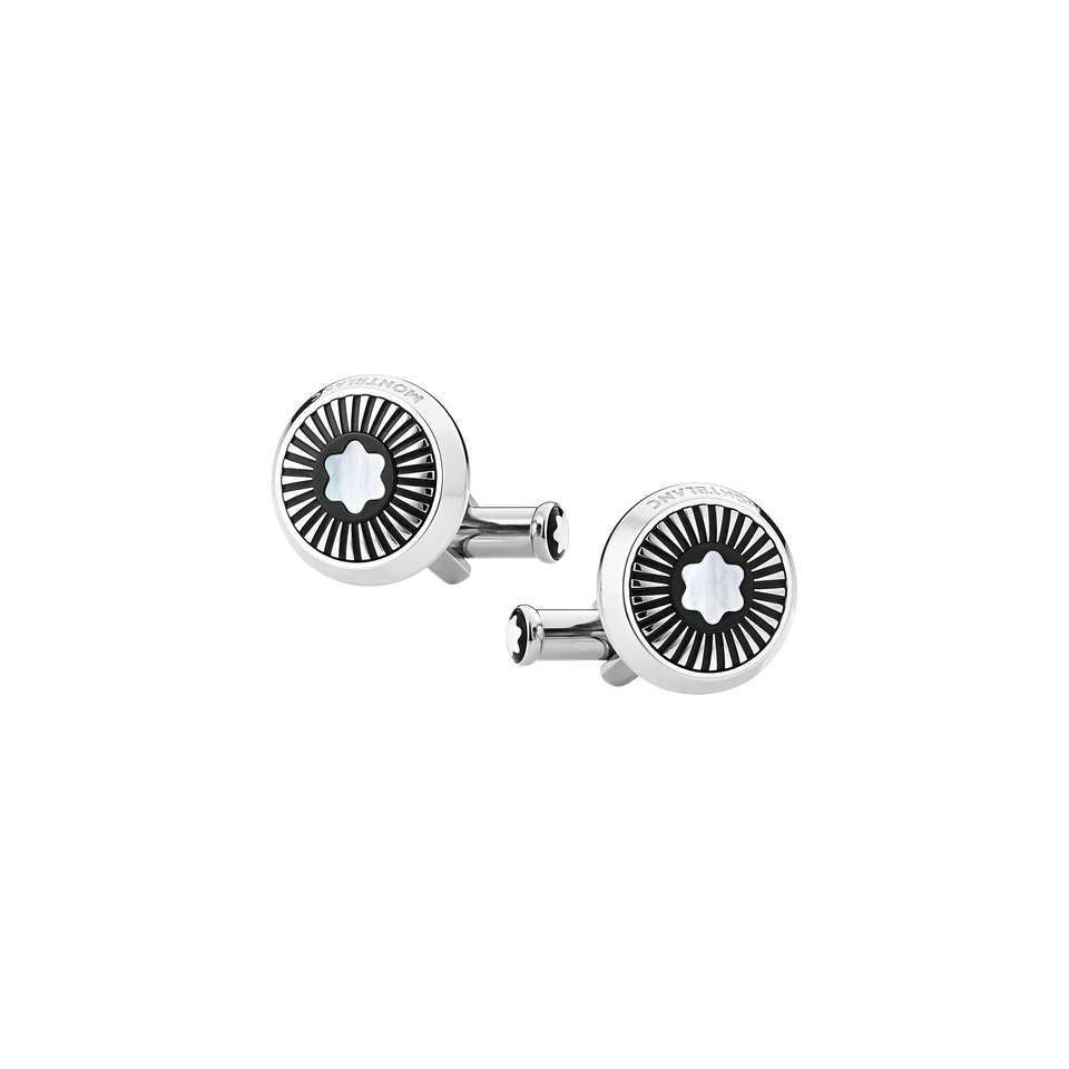 Cufflinks with Mother-of-Pearl Snowcap Emblem - 1