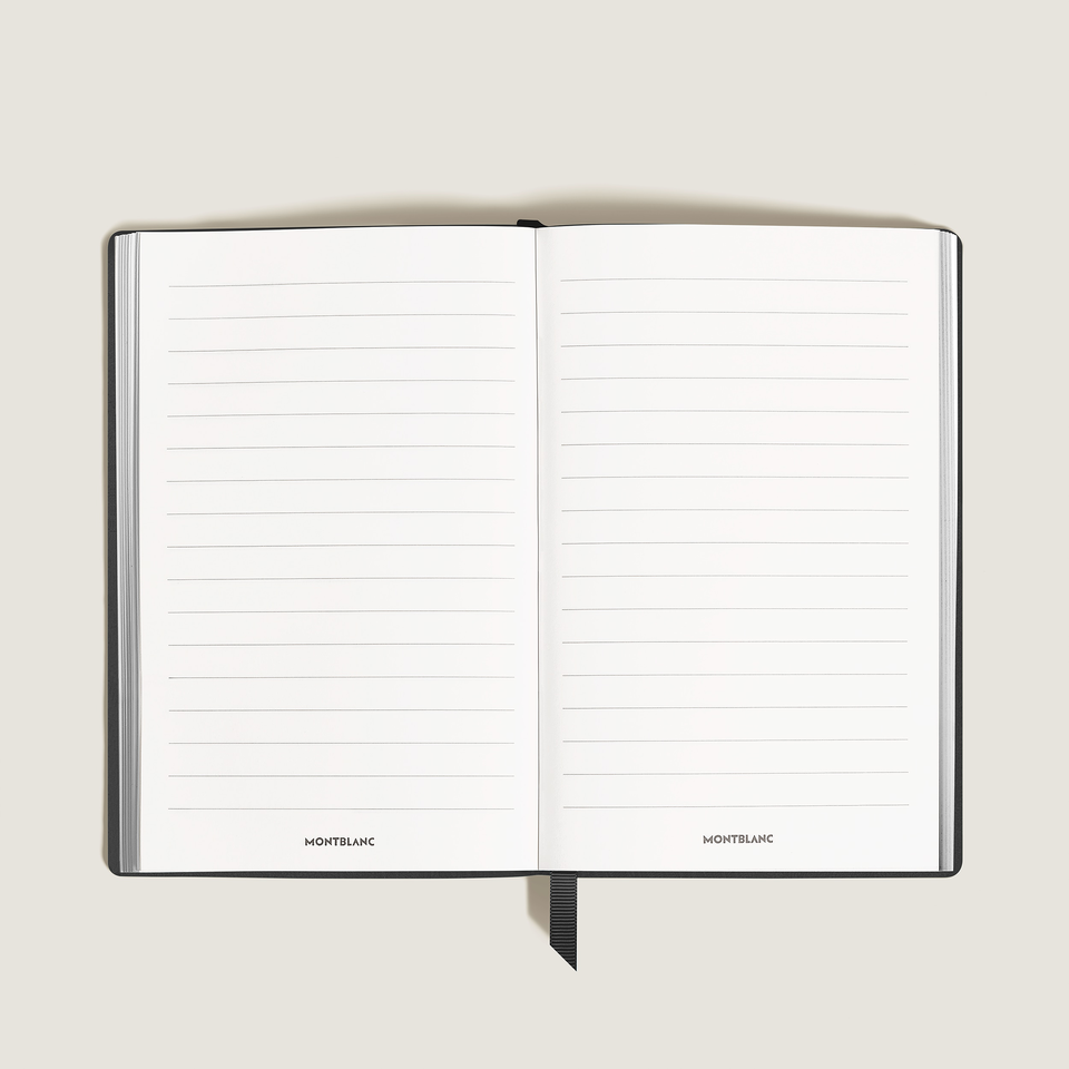 Large Notebook, Black Leather, Black &ndash; Lined Pages - 1