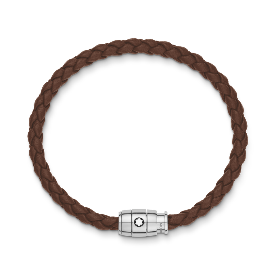 Large Soft Leather Fauve Brown Bracelet - 2