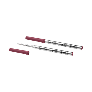 2 Ballpoint Refills, Burgundy Red - Medium